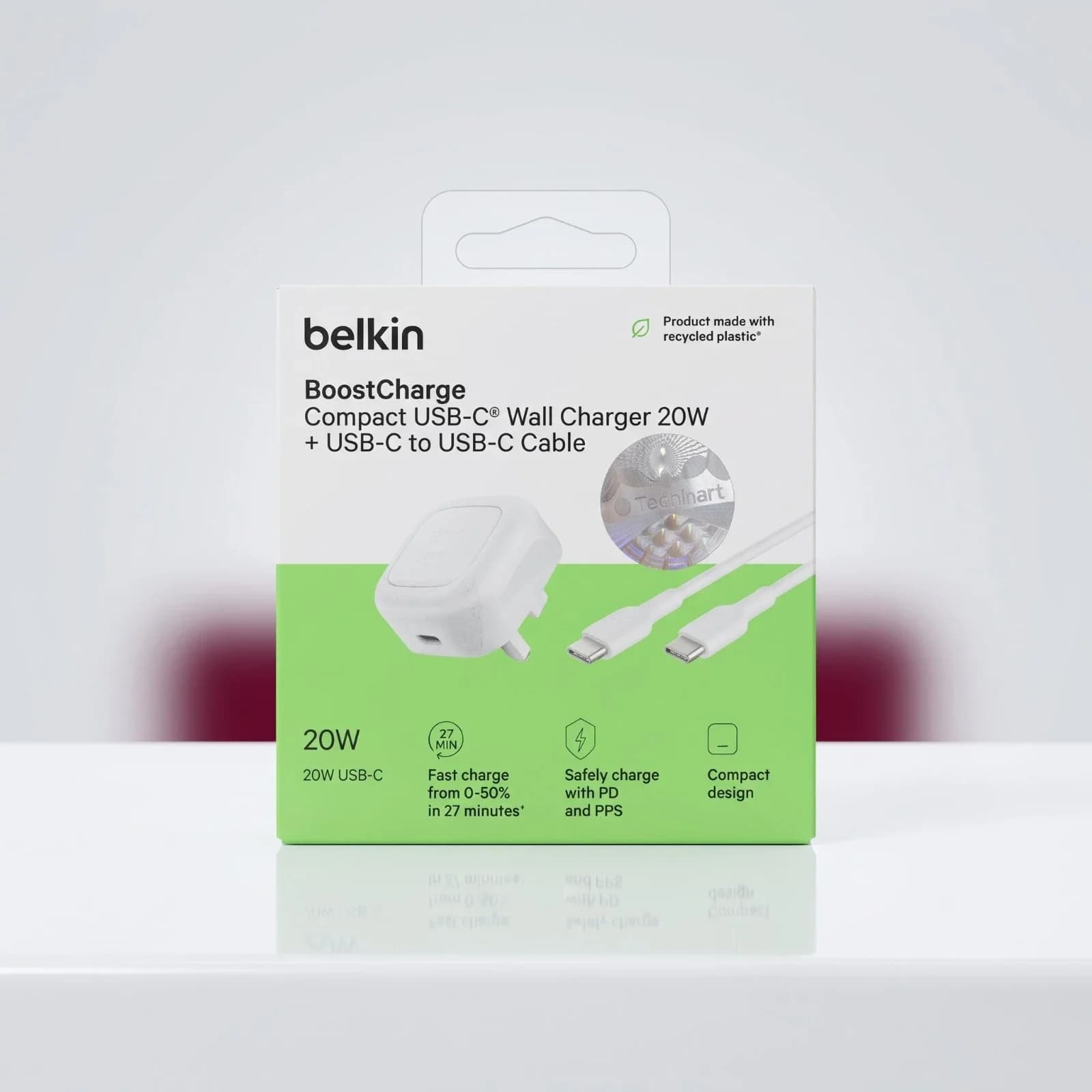 Belkin 20W Wall Charger USB-C to USB-C Cable