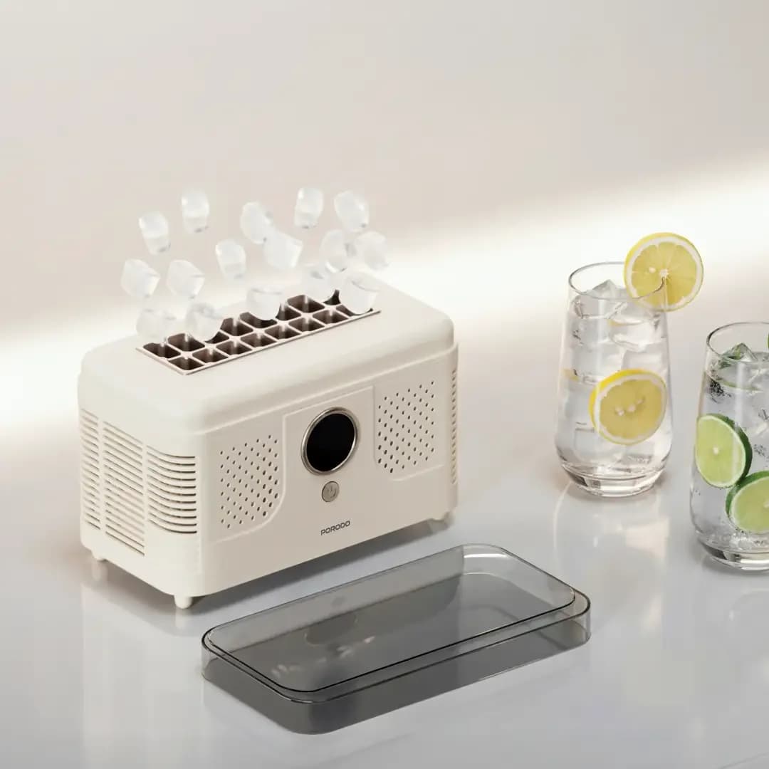 Porodo Lifestyle Frostiq Portable Ice Cube Maker - Beige