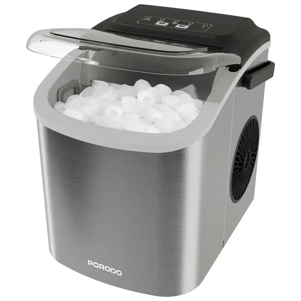 Porodo Lifestyle Instant 1.2 Ltr Stainless Steel Bullet Ice Maker - Silver