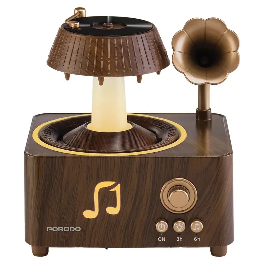 Porodo Lifestyle "Concord" Aroma Diffuser 250ml with Whitenoise and Bluetooth - Brown