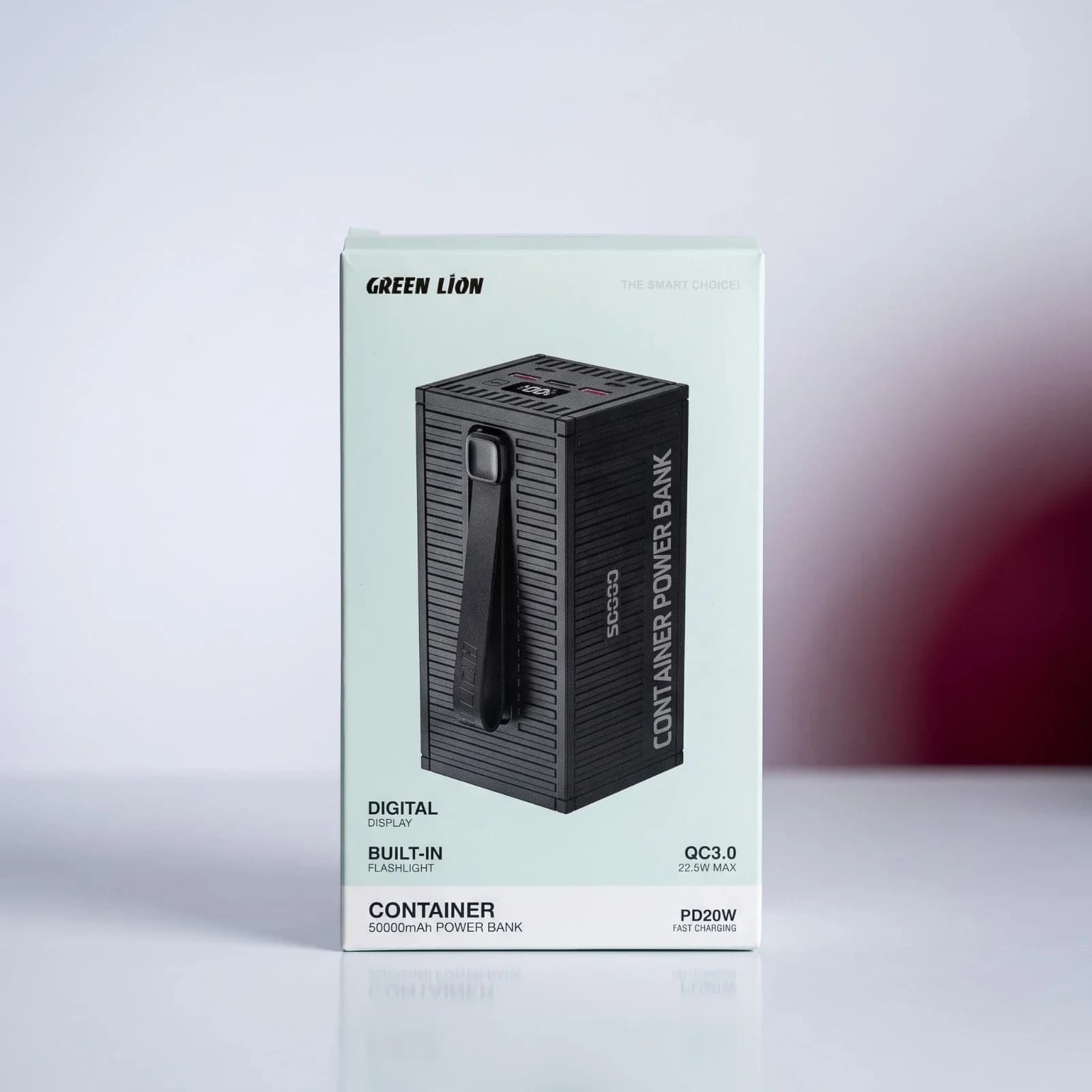 Green Lion Container 50000mAh Power Bank PD 20W - Include 4 in 1 Charging Cable - Black